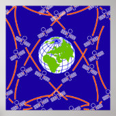 Poster Satellites orbitant la Terre (Devant)