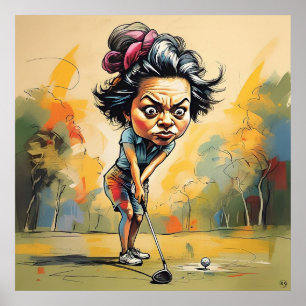 Poster S'Attaquer À La Boule - Grand Art De Golf Imprimer