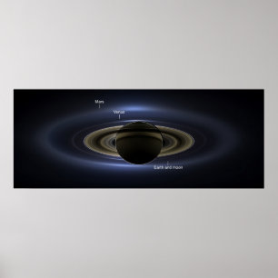 Poster Saturn Eclipse 3 - Étiqueté