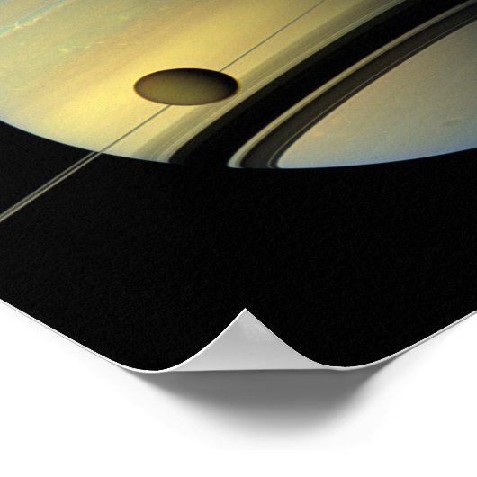Poster Saturn & Titan Cassini Photo spatiale (Coin)