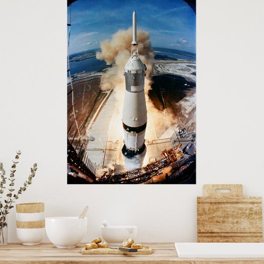 Poster Saturn V lancement de fusée 1969 Apollo Spacecraft (Cuisine)