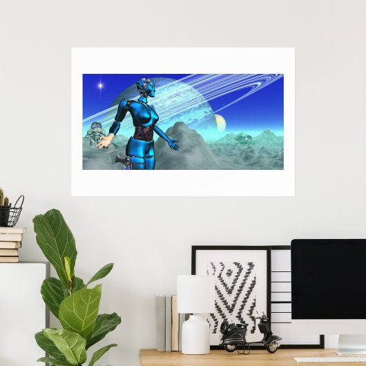 Poster Saturne (Bureau à domicile)