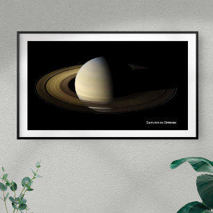 Poster Saturne à l'équinoxe du printemps, Cassini-Huygens