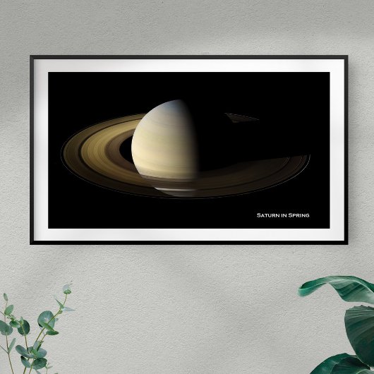 Poster Saturne à l'équinoxe du printemps, Cassini-Huygens