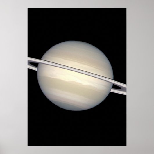 Poster Saturne dans les couleurs naturelles (Devant)