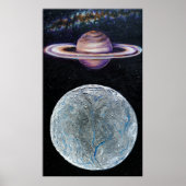 Poster Saturne et Encelade (Devant)
