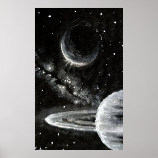 Poster Saturne et Encelade (Devant)