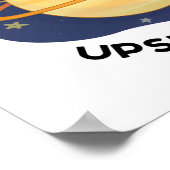 Poster Saturne Qui A Froid À L'Arrière Du Jeu De Planète  (Coin)