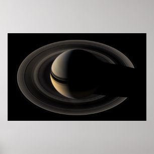 Poster Saturne rétroéclairée de Cassini Orbiter