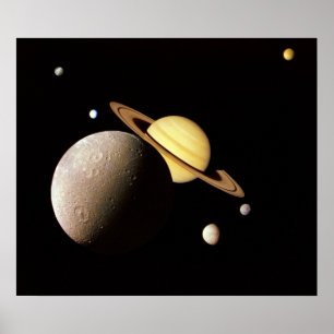 Poster Saturnus System Montage