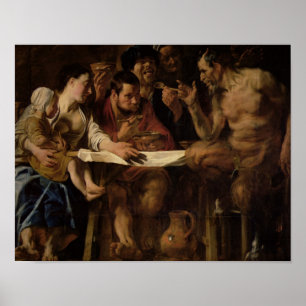 Poster Satyre et paysan, 1620