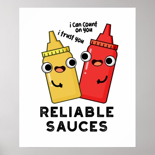 Poster Sauces Fiables Funny Food Pun (Devant)