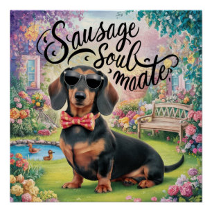 Poster Saucisse Dachshund Soulmate