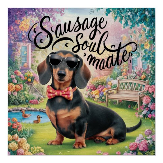 Poster Saucisse Dachshund Soulmate (Devant)