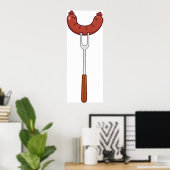 Poster Saucisse Sur Une Fourche (Bureau à domicile)