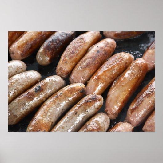 Poster Saucisses au barbecue (Devant)