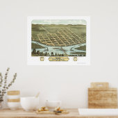 Poster Sauk City, WI Carte panoramique - 1870 (Cuisine)