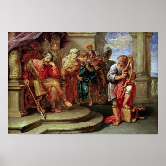 Poster Saul à l'écoute de David Jouer à la harpe (Devant)