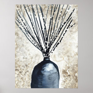 Poster Saule dans l'aquarelle du vase