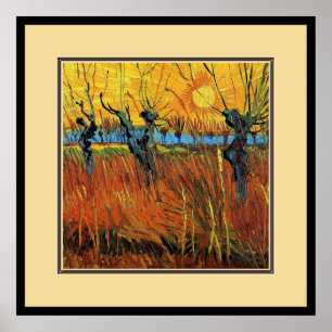 Poster Saules au coucher du soleil, Vincent van Gogh