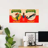 Poster Saumon de marque Hypatia Étiquette - Seattle, WA (Bureau à domicile)