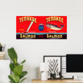 Poster Saumon de marque Tenakee Étiquette - Seattle, WA (Bureau à domicile)