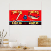 Poster Saumon de marque Tenakee Étiquette - Seattle, WA (Cuisine)