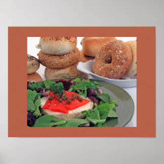 Poster Saumon Fumé Sur Bagel Petit Déjeuner r (Semi-Brill
