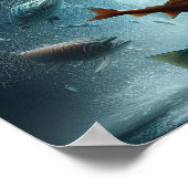 Poster Saumon majestueux pendant la Danse Lune 24x18 (Coin)