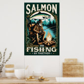 Poster Saumon & Pêche : Une Journée Au Bord Du Lac (Cuisine)