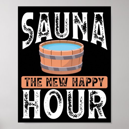 Poster Sauna the new happy hour (Devant)