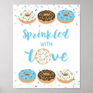 Poster Saupoudré de Baby shower d'amour Signe bleu beigne