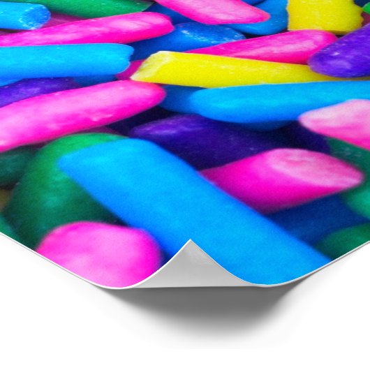 Poster Saupoudrer de bonbons multicolores (Coin)