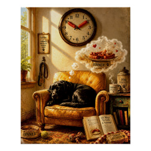 Poster Sausage O’Clock Dreamtime – Art canin surréaliste
