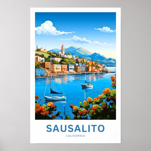 Poster Sausalito California Travel Print (Devant)