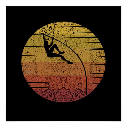 Poster Saut à la perche rétro (Devant)