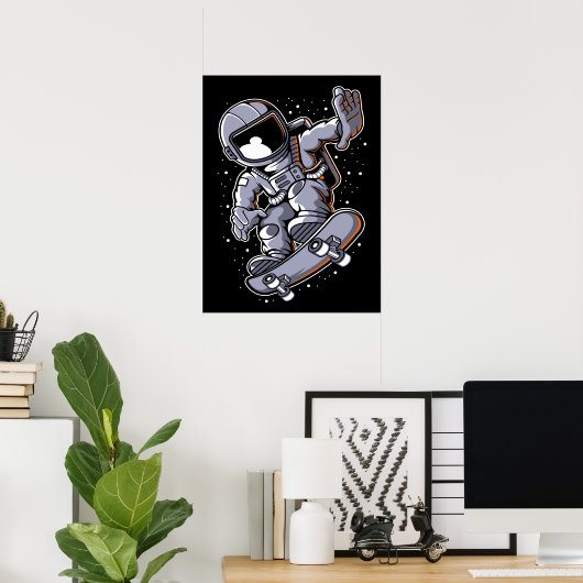 Poster Saut à skateboard Astronaut (Bureau à domicile)