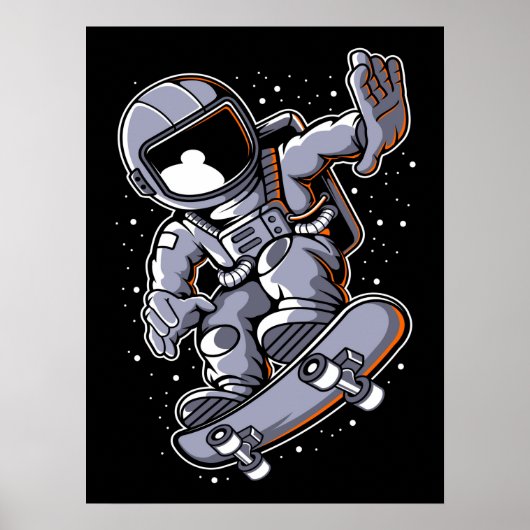 Poster Saut à skateboard Astronaut (Devant)