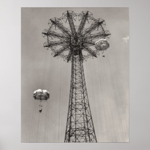 Poster Saut de parachute de Coney Island