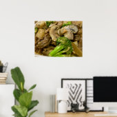 Poster Sauté de boeuf, brocolis et champignons (Bureau à domicile)