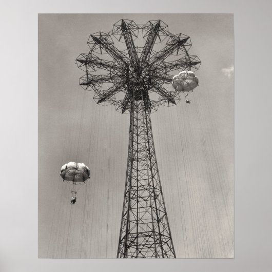 Poster Saute en parachute sur l'île Coney (Devant)