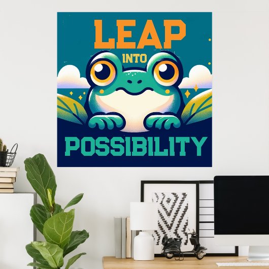 Poster Sauter dans la possibilité (Bureau à domicile)