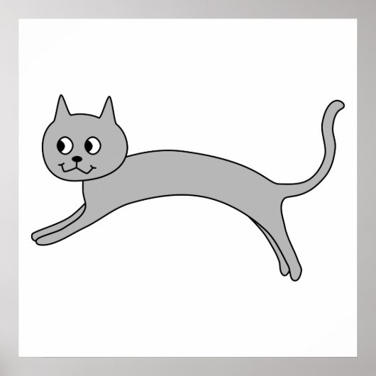 Poster Sauter le chat gris. (Devant)