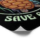 Poster Sauter Une Paille Sauver Une Tortue Sea Créatures  (Coin)