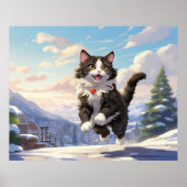 Poster *~* Sauts Snow Kitty 5:4 Kitten Cat AP68 Tuxedo (Devant)