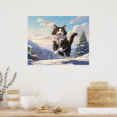 Poster *~* Sauts Snow Kitty 5:4 Kitten Cat AP68 Tuxedo (Cuisine)