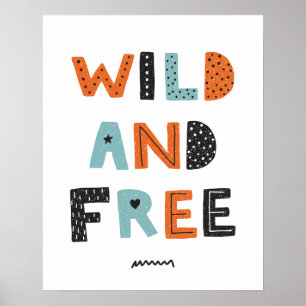 Poster Sauvage et libre   Lettres Doodle