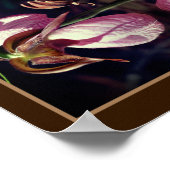 Poster Sauvage rose Lady Slipper Orchid Pair Abstrait (Coin)