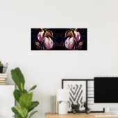Poster Sauvage rose Lady Slipper Orchid Pair Mirror (Bureau à domicile)