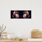 Poster Sauvage rose Lady Slipper Orchid Pair Mirror (Cuisine)
